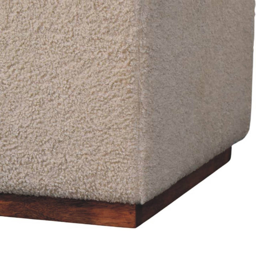 Solid Wood Arden Bench Duo,Boucle seats,Warm Tone