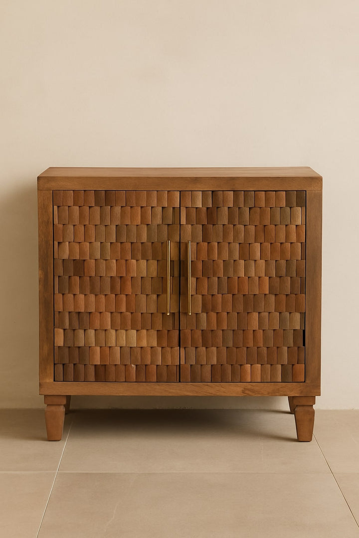 Solid Wood Marbella Cabinet,Brown,2-Drawers