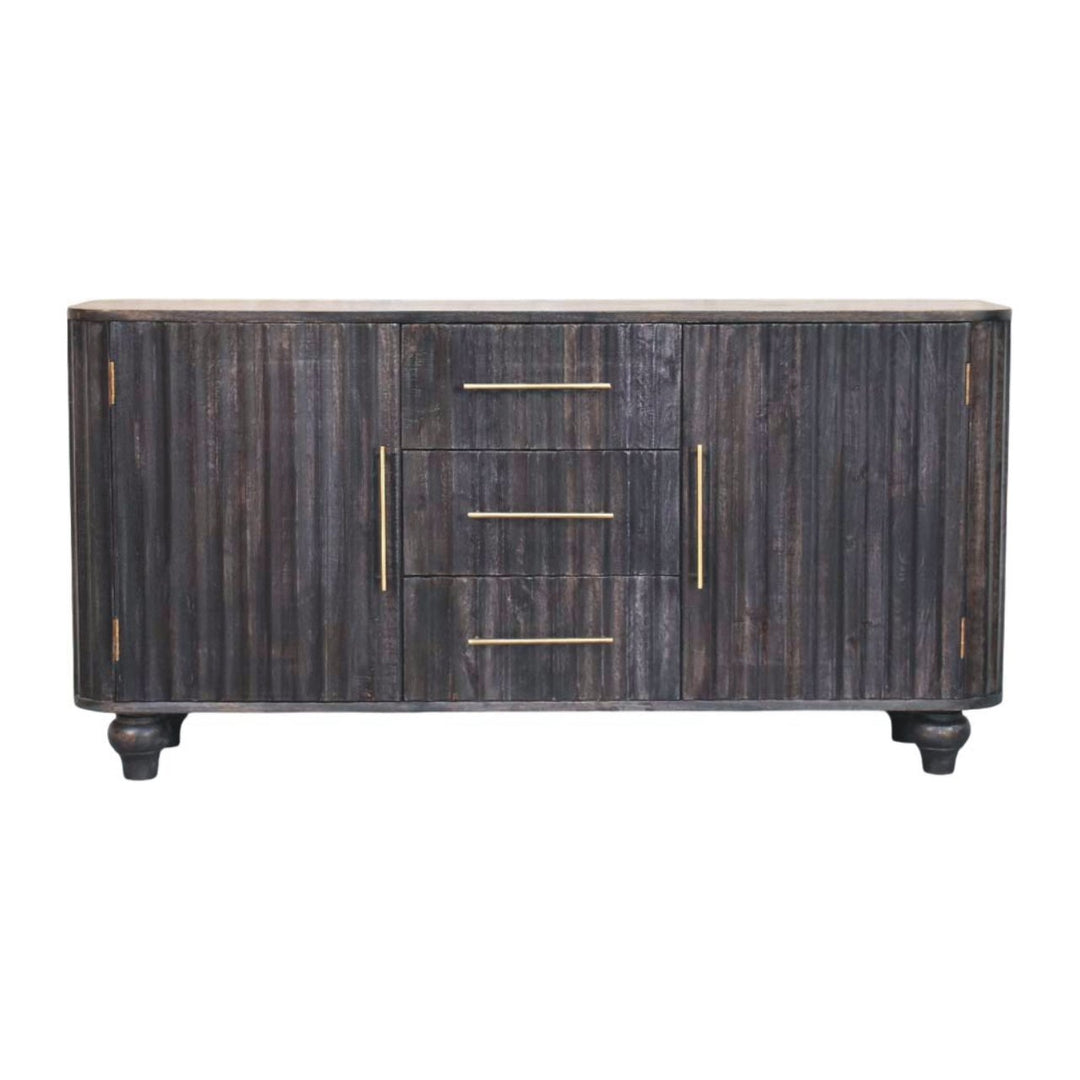 Solid Wood Savoy Sideboard,Grey,2-Doors, 3-Drawers
