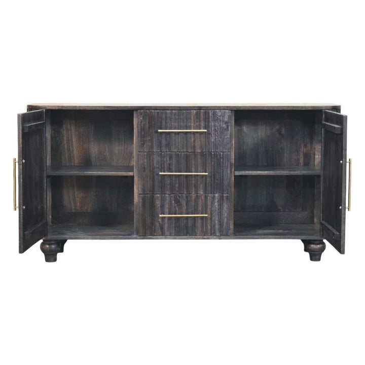 Solid Wood Savoy Sideboard,Grey,2-Doors, 3-Drawers
