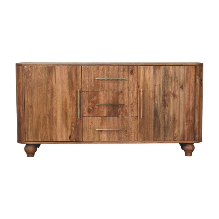 Solid Wood Montara Sideboard,Beige,2-Doors,3-Drawers