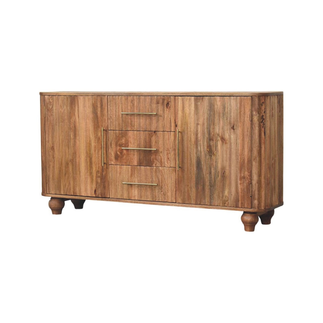 Solid Wood Montara Sideboard,Beige,2-Doors,3-Drawers
