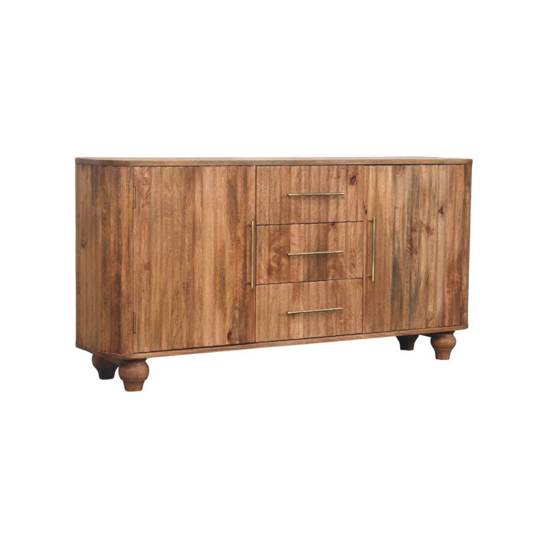 Solid Wood Montara Sideboard,Beige,2-Doors,3-Drawers