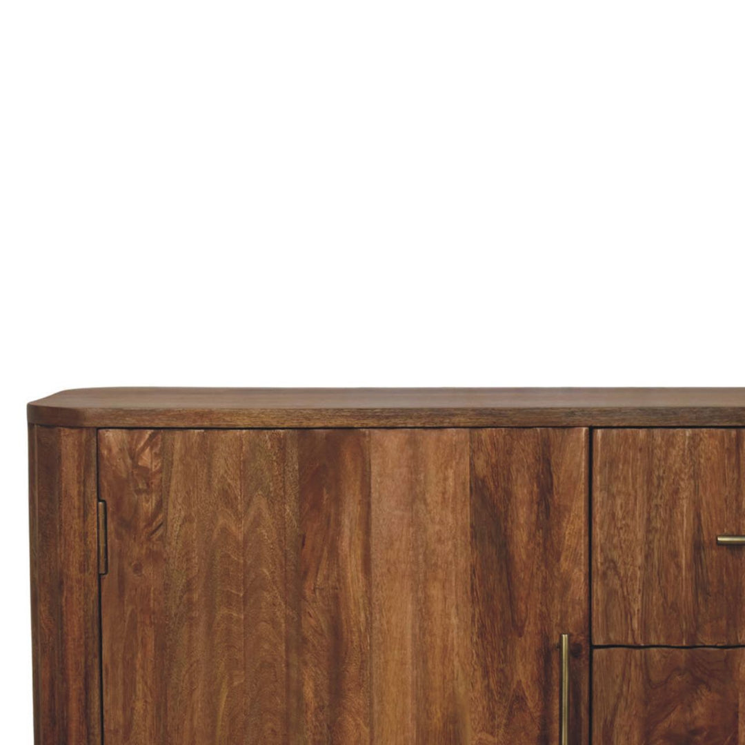 Solid Wood Montara Sideboard,Beige,2-Doors,3-Drawers