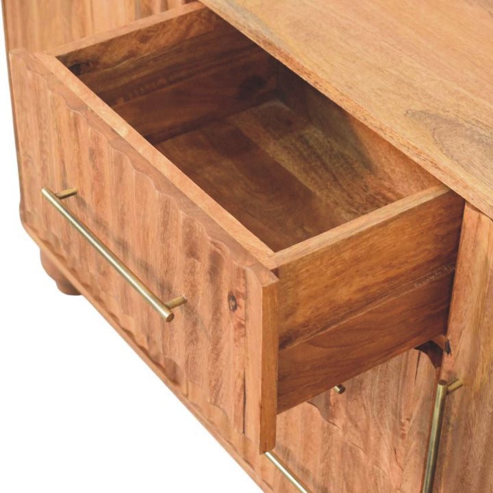 Solid Wood Montara Sideboard,Beige,2-Doors,3-Drawers
