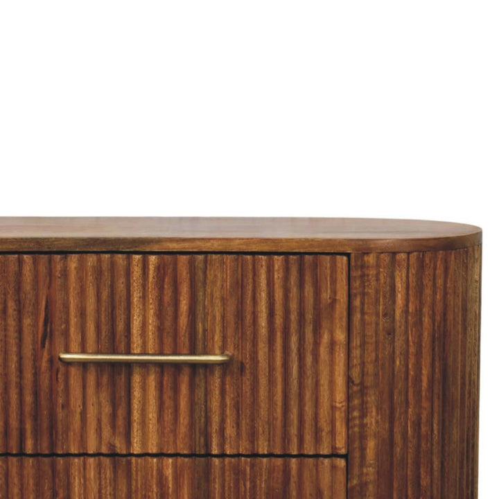 Solid Wood Ridgefront Chest – Amber Oak,6-Drawers