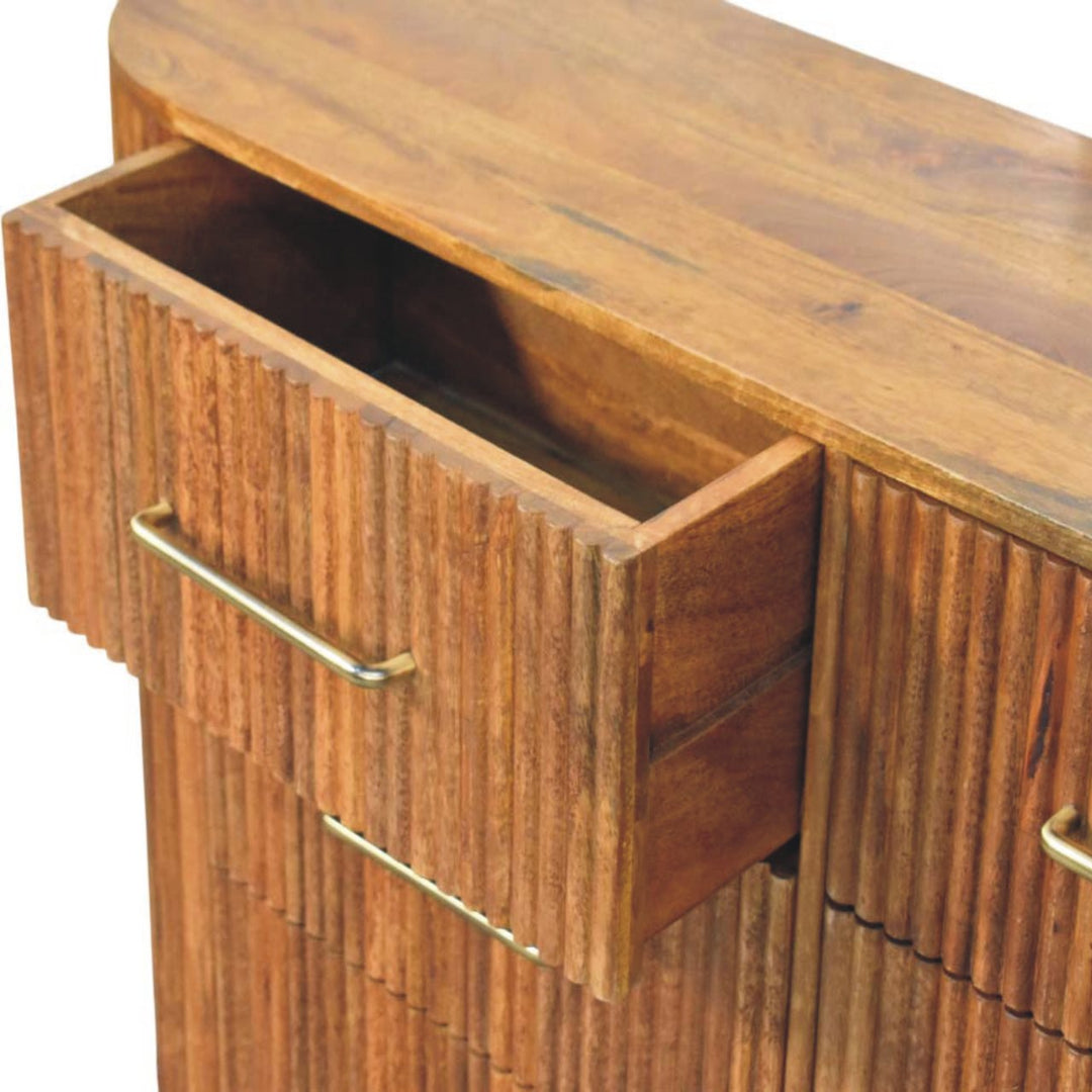 Solid Wood Ridgefront Chest – Amber Oak,6-Drawers