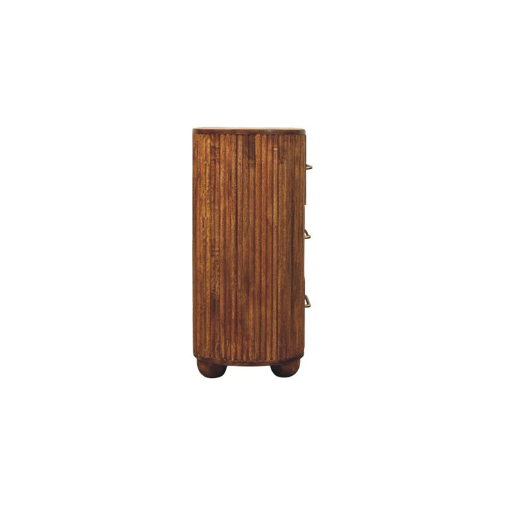 Solid Wood Ridgefront Chest – Amber Oak,6-Drawers