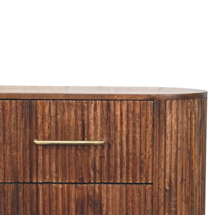 Solid Wood Ridgefront Chest – Roasted Almond,Brown,6-Drawers
