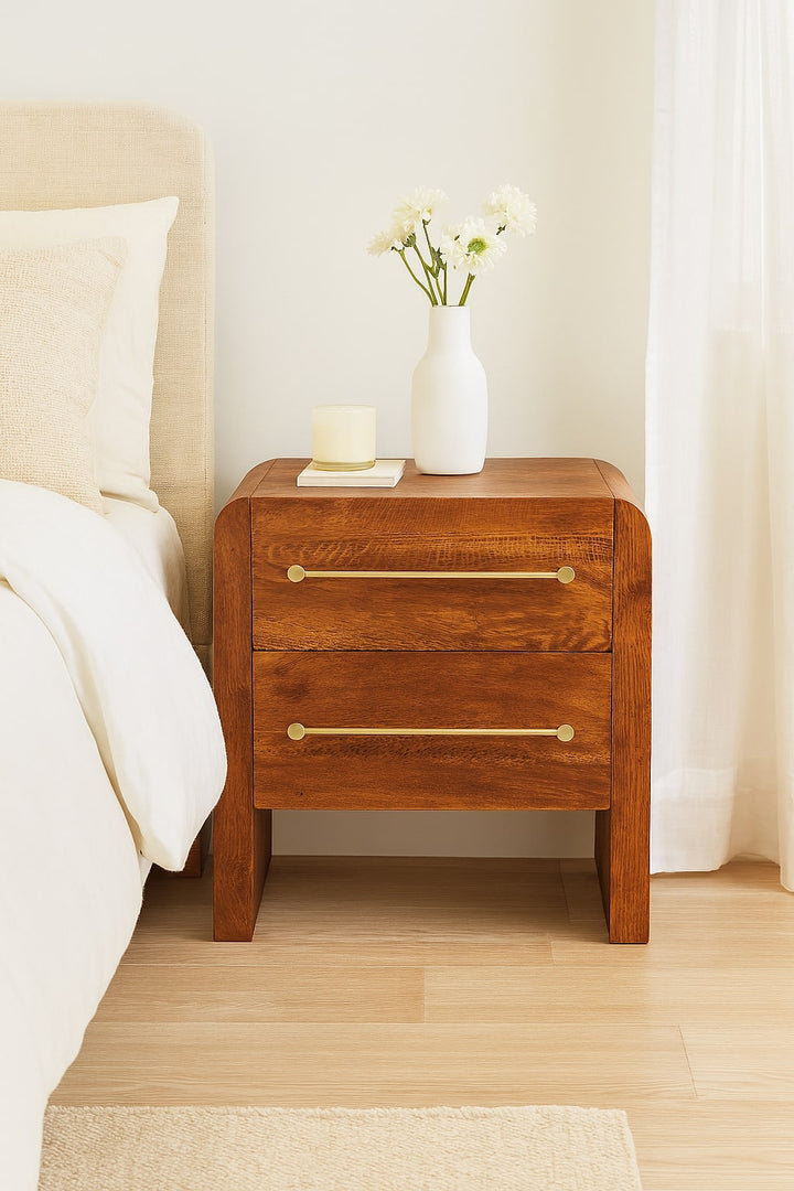 Solid Wood Oakline Two Drawer Unit, Brown,2-Drawers