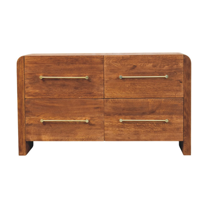 Solid Wood Oakline Four Drawer Chest,Brown,4-Drawers