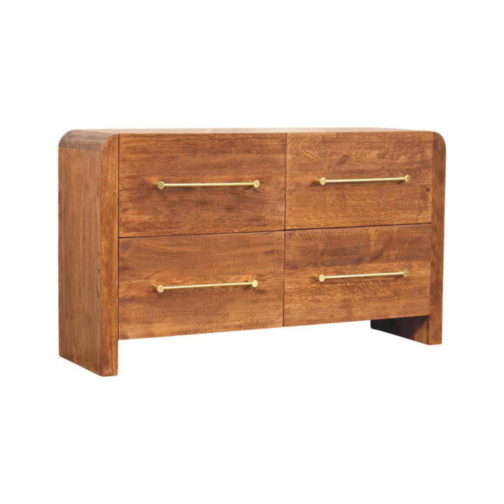 Solid Wood Oakline Four Drawer Chest,Brown,4-Drawers