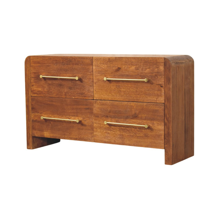 Solid Wood Oakline Four Drawer Chest,Brown,4-Drawers