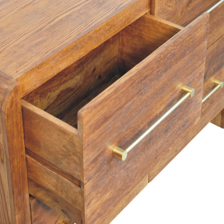 Solid Wood Oakline Four Drawer Chest,Brown,4-Drawers
