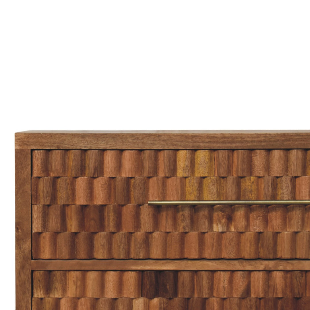 Solid Wood Arno Chest – Teak,Brown,3-Drawers