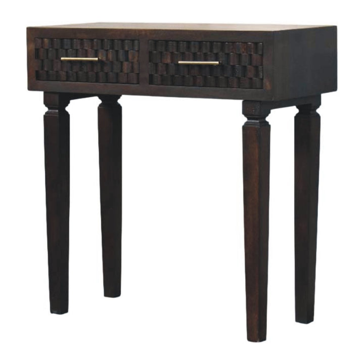 Solid Wood Arno Console Table,Black,2-Drawers