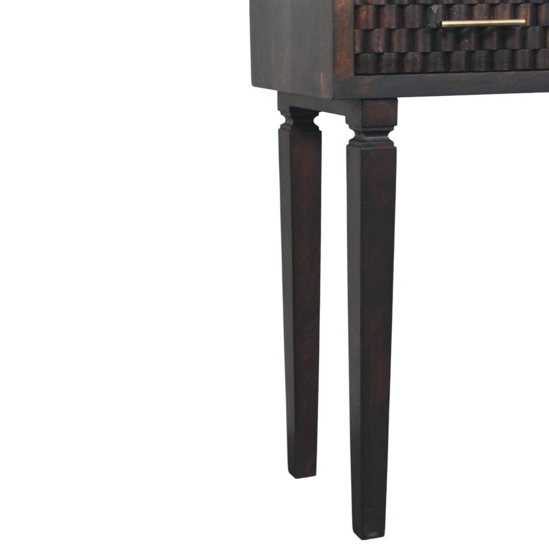 Solid Wood Arno Console Table,Black,2-Drawers