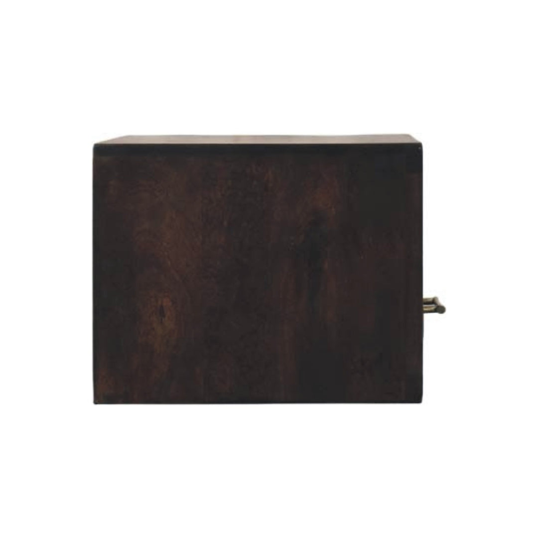 Solid Wood Arno Wall-Mounted Nightstand,Black,1-Shelf,1-Drawers