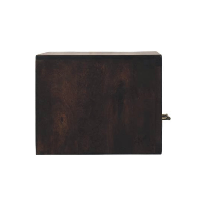 Solid Wood Arno Wall-Mounted Nightstand,Black,1-Shelf,1-Drawers