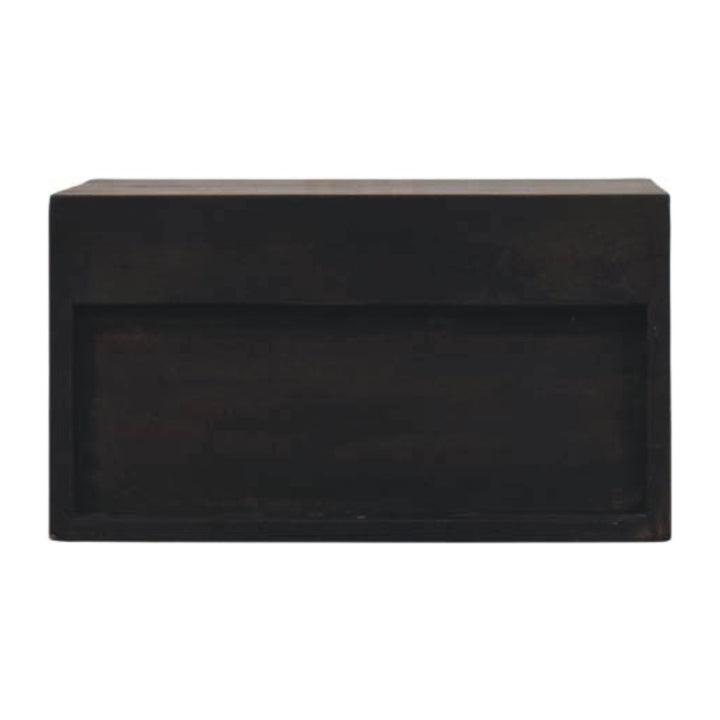Solid Wood Arno Wall-Mounted Nightstand,Black,1-Shelf,1-Drawers