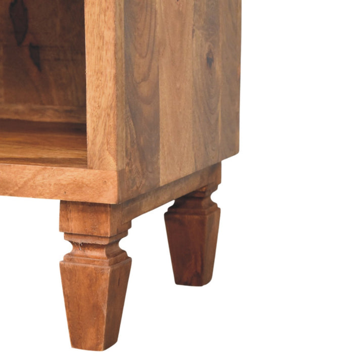 Solid Wood Arno Shoe Storage Unit in Golden Teak,2-Drawers,1-Shelf