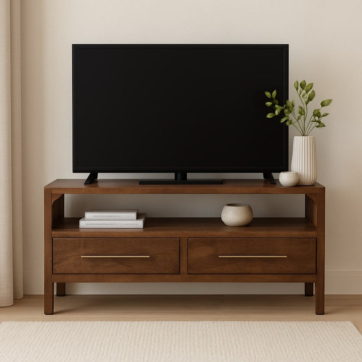 Solid Wood Arc-Line Media Console