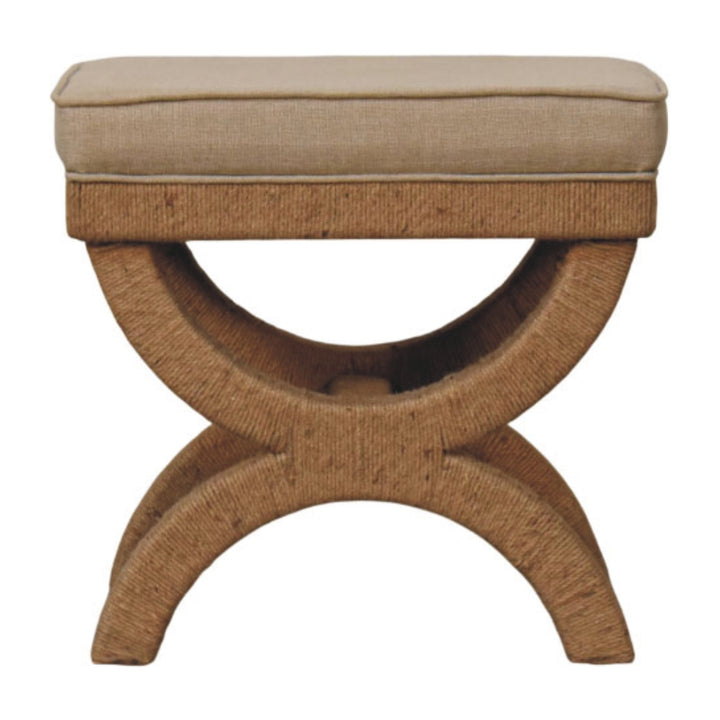 Artisan Furniture Solid Wood Rattan Arch Bench