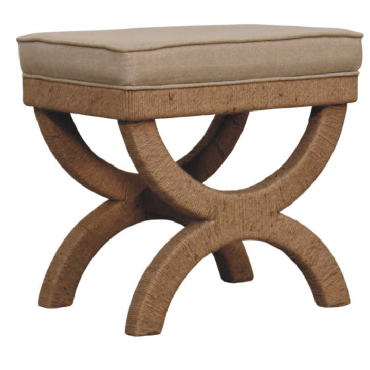 Artisan Furniture Solid Wood Rattan Arch Bench