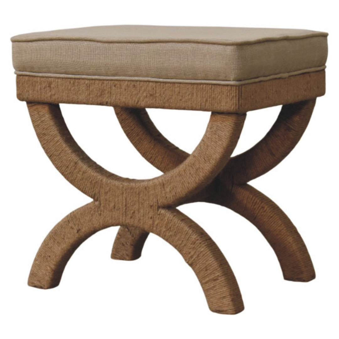 Artisan Furniture Solid Wood Rattan Arch Bench
