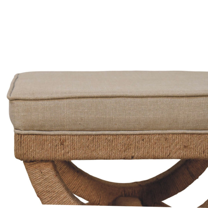 Artisan Furniture Solid Wood Rattan Arch Bench