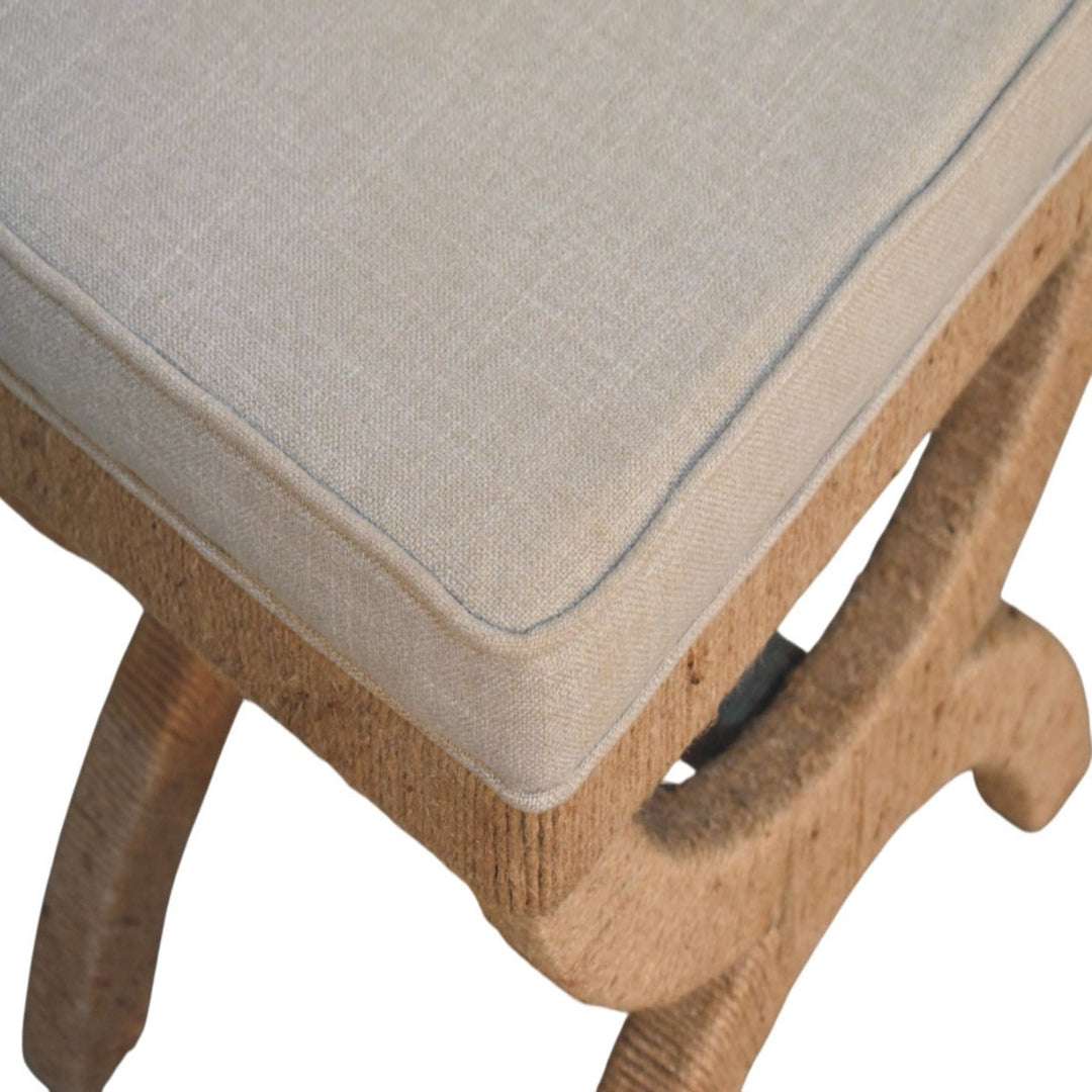 Artisan Furniture Solid Wood Rattan Arch Bench