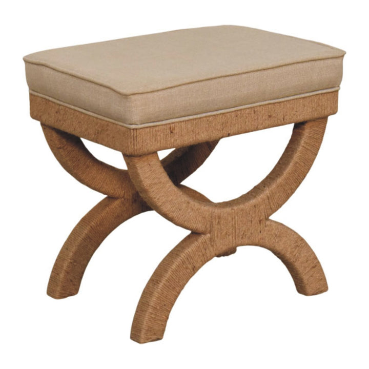 Artisan Furniture Solid Wood Rattan Arch Bench