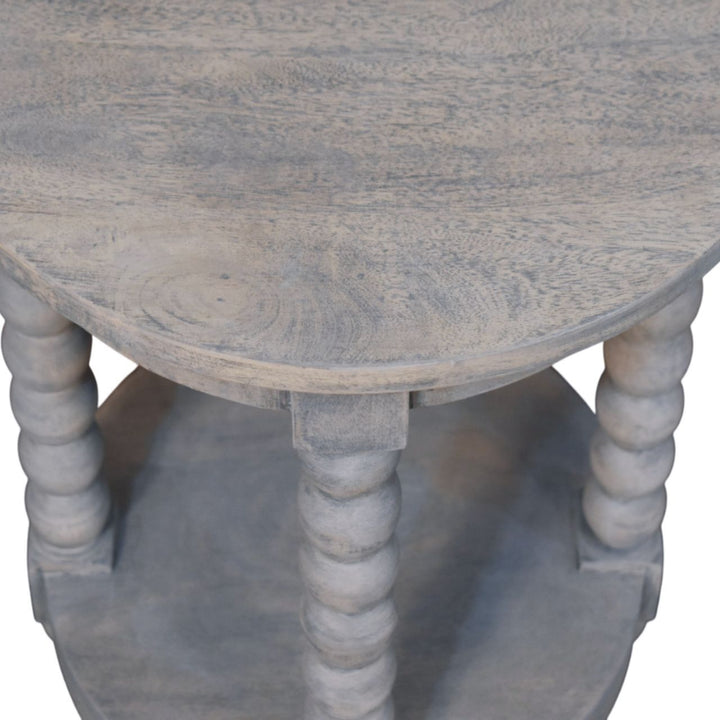 Solid Wood Ellsworth Round Side Table in Acid Wash