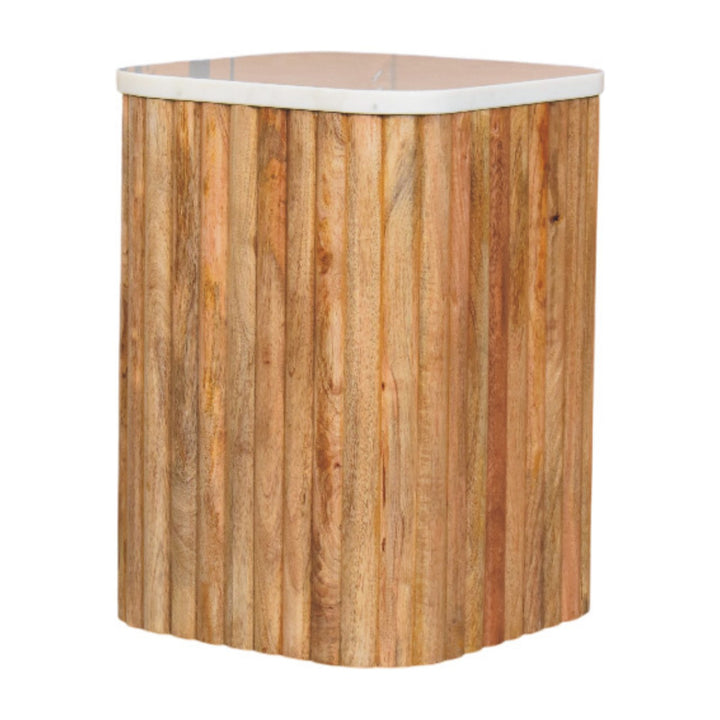 Artisan Furniture Solid Wood Oakish Marble Side Table