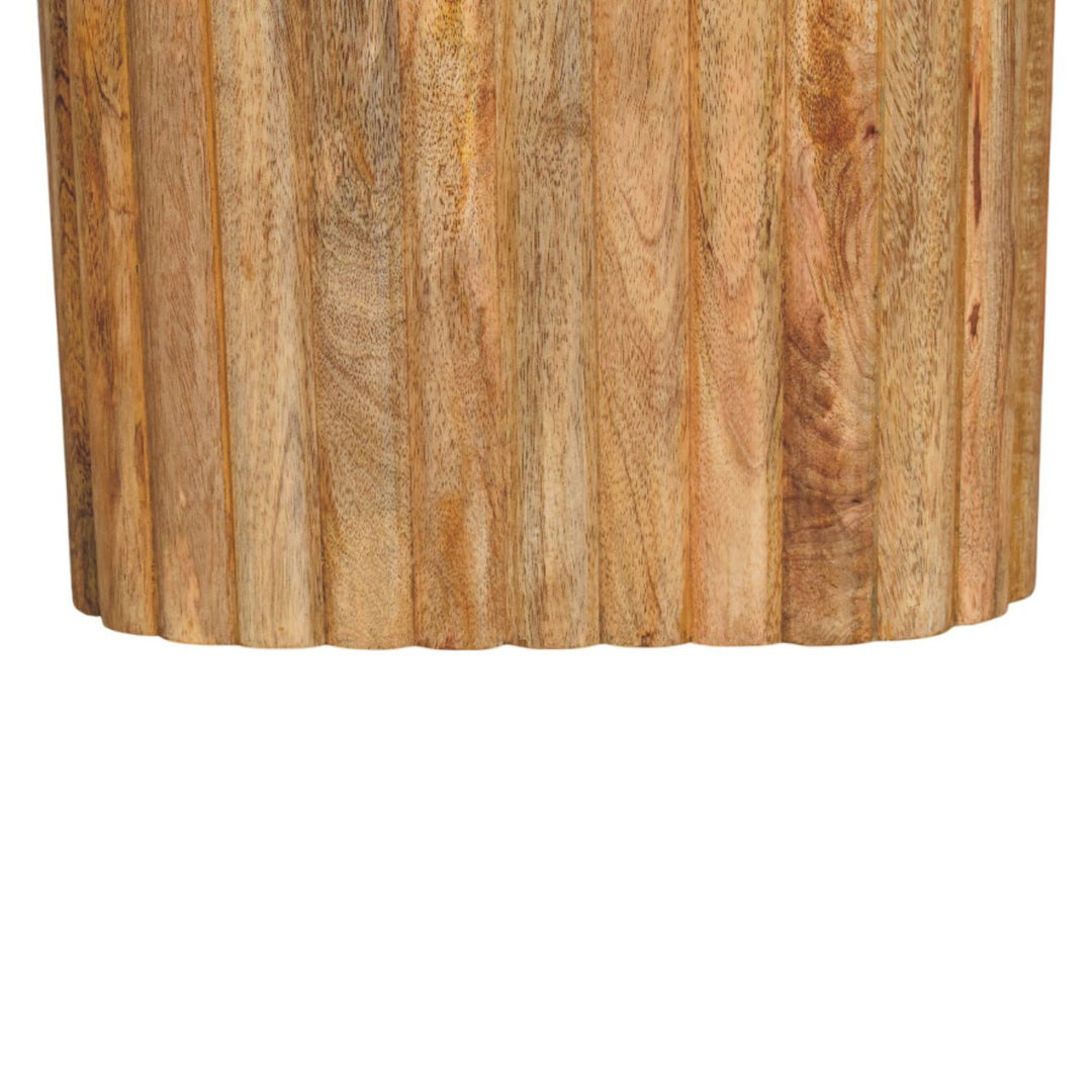 Artisan Furniture Solid Wood Oakish Marble Side Table