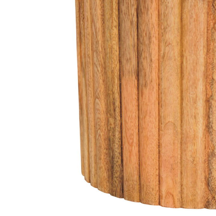 Artisan Furniture Solid Wood Fluted Marble Side Table
