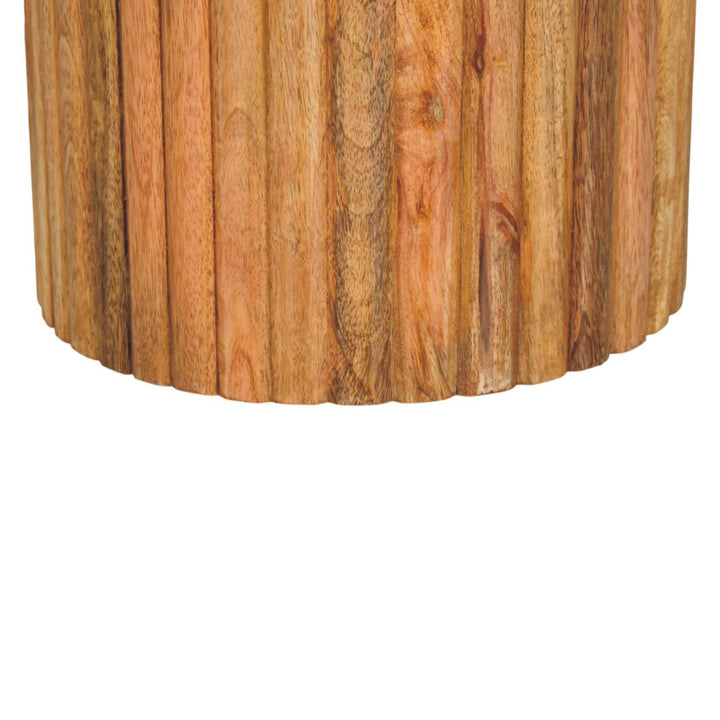 Artisan Furniture Solid Wood Fluted Marble Side Table