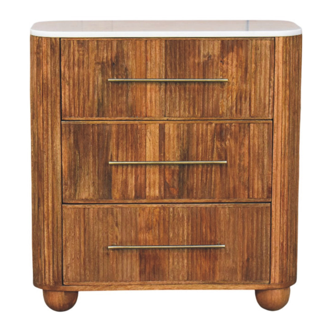 Artisan Furniture Solid Wood Beaumont Marble Bedside