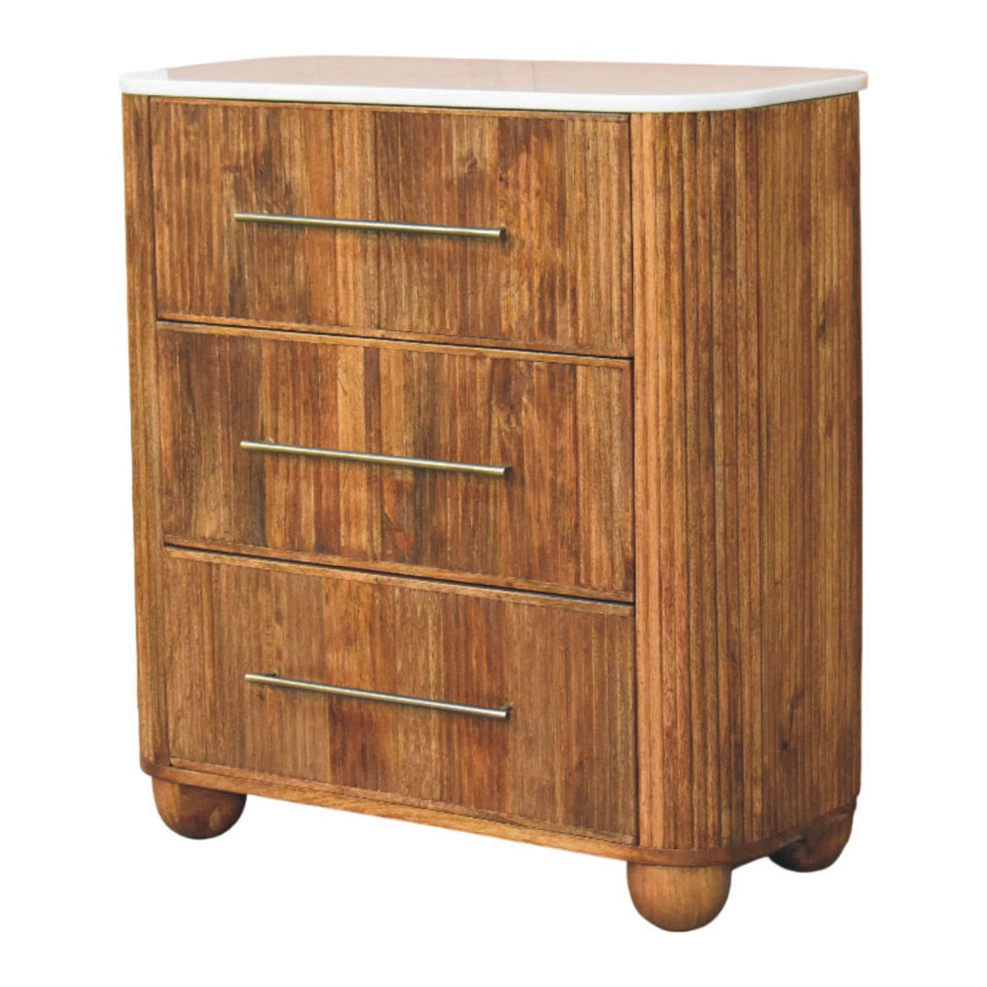 Artisan Furniture Solid Wood Beaumont Marble Bedside