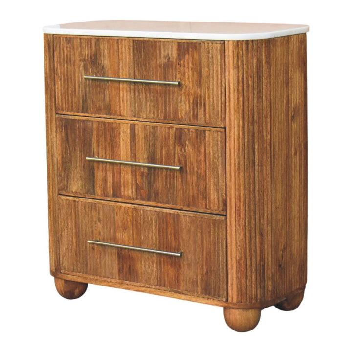 Artisan Furniture Solid Wood Beaumont Marble Bedside