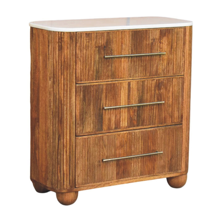 Artisan Furniture Solid Wood Beaumont Marble Bedside