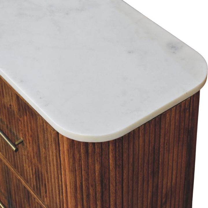 Artisan Furniture Solid Wood Beaumont Marble Bedside