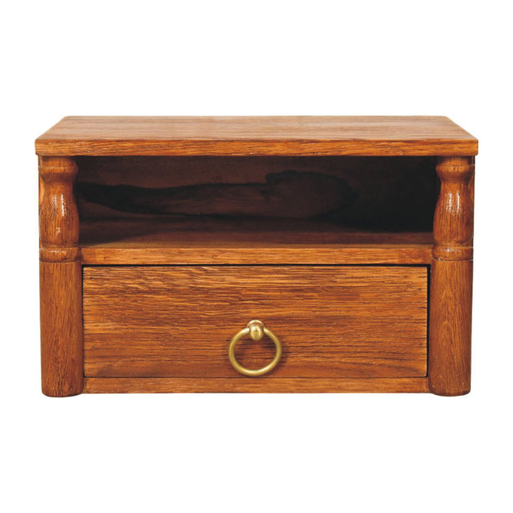 Artisan Furniture Solid Wood Turned Pillar Wall Nightstand