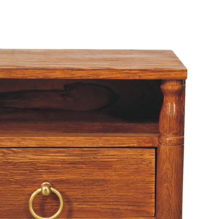Artisan Furniture Solid Wood Turned Pillar Wall Nightstand