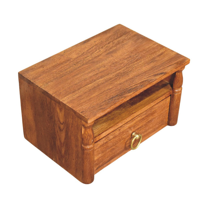 Artisan Furniture Solid Wood Turned Pillar Wall Nightstand