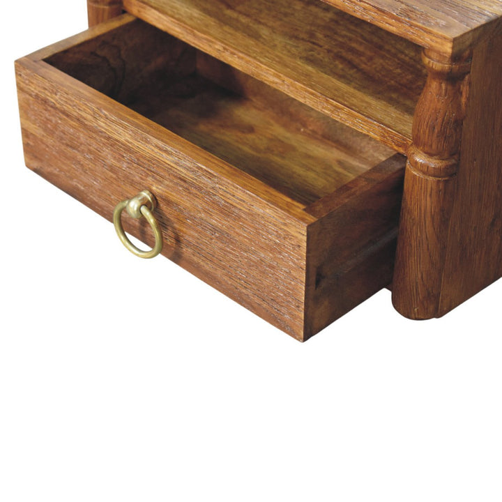 Artisan Furniture Solid Wood Turned Pillar Wall Nightstand