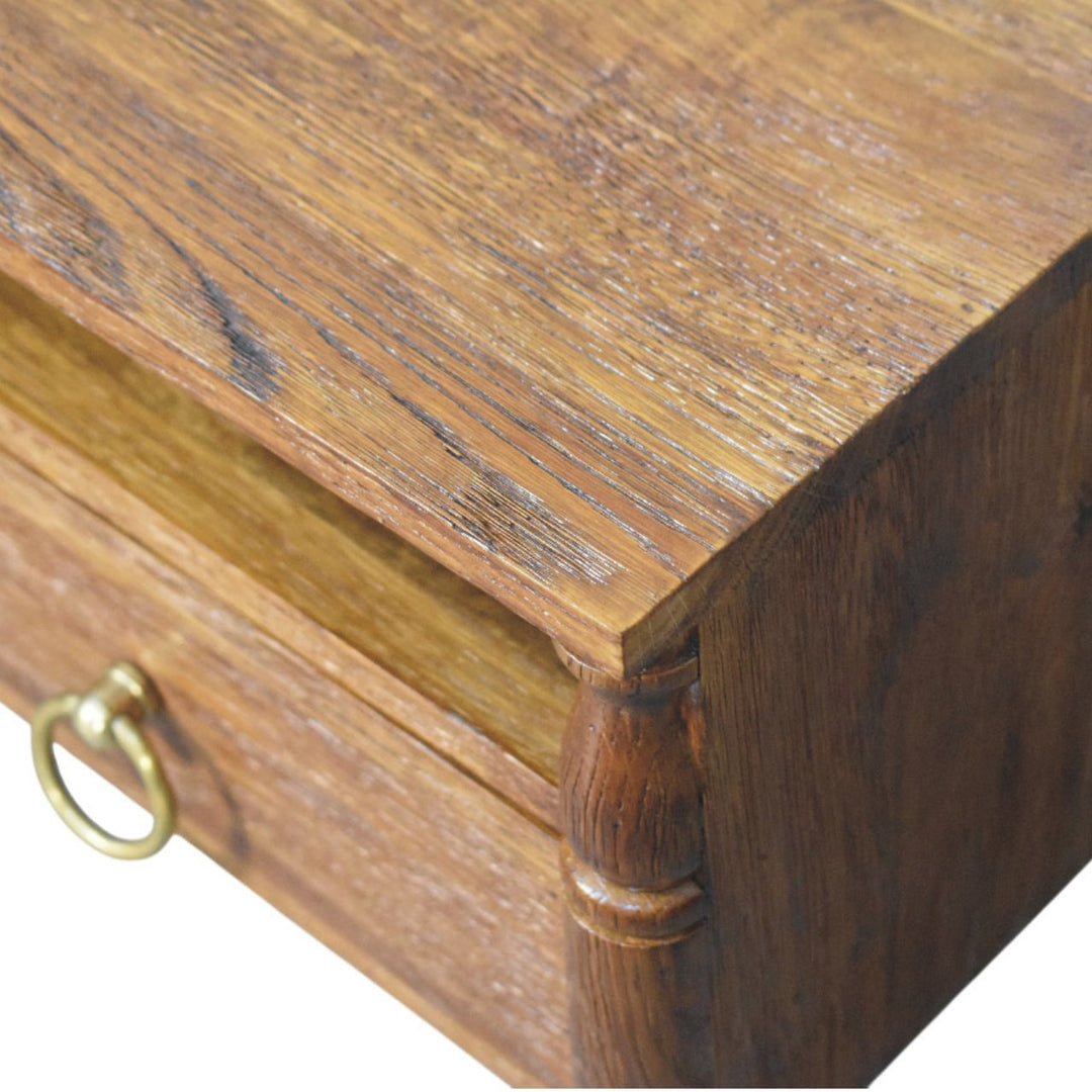 Artisan Furniture Solid Wood Turned Pillar Wall Nightstand