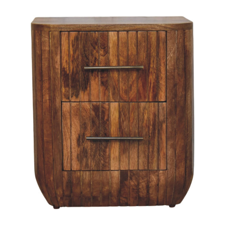 Artisan Furniture Solid Wood Fluted Bedside with Drawers