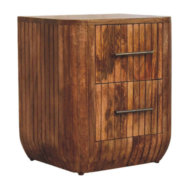 Artisan Furniture Solid Wood Fluted Bedside with Drawers