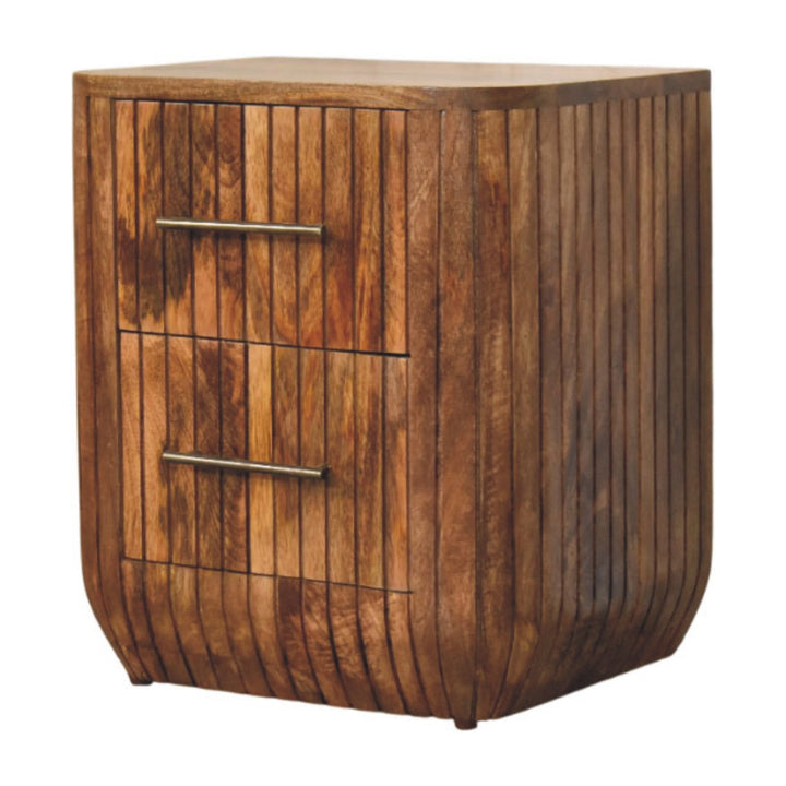 Artisan Furniture Solid Wood Fluted Bedside with Drawers